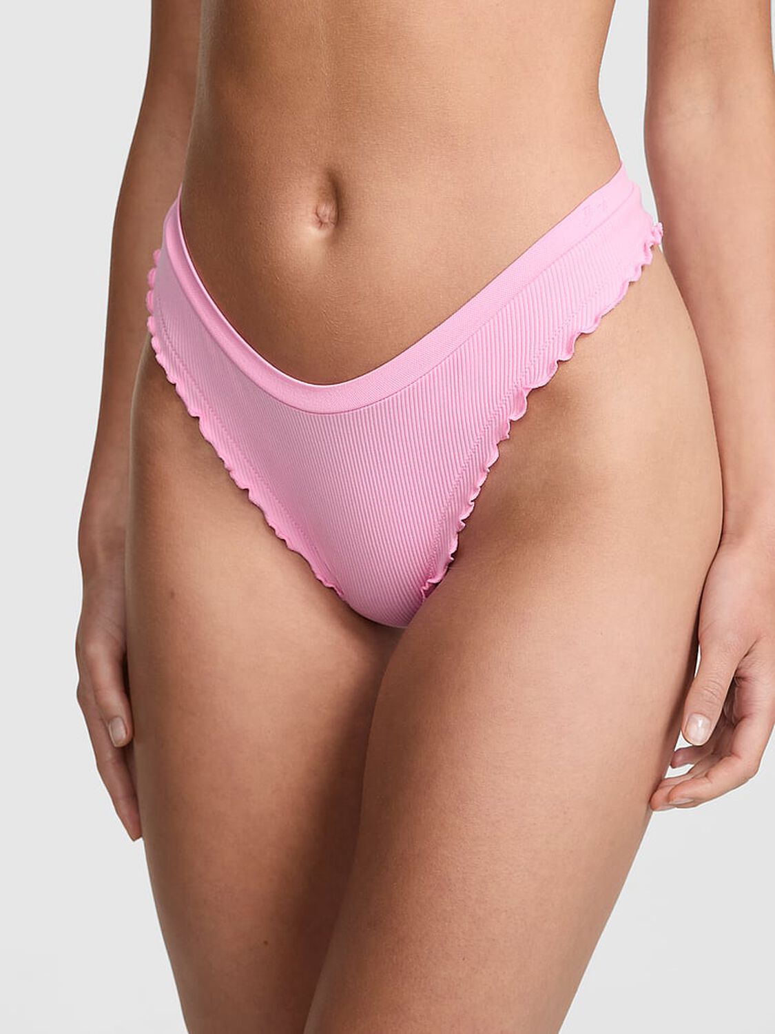 vs Pink Seamless High-Leg Thong Panty Pink Lollipop 1 of 3 