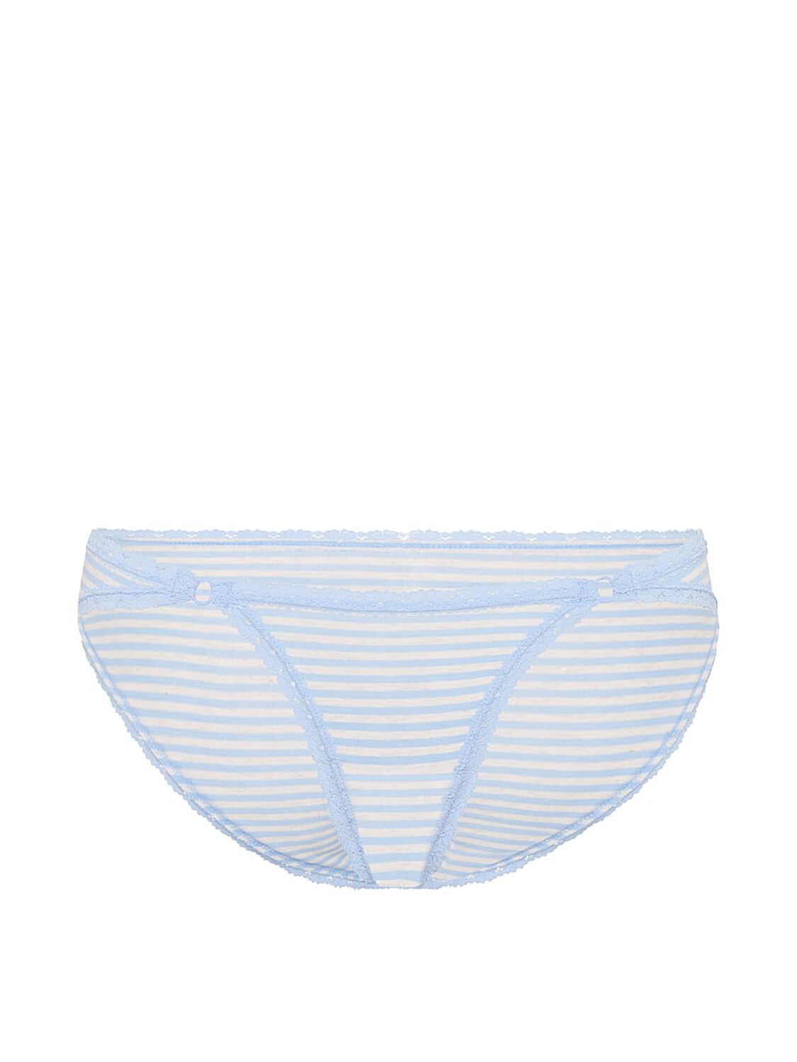 vs Pink Cotton Lace-Trim Cheeky Panty Heather Blue Dancer Stripe Print 3 of 3 