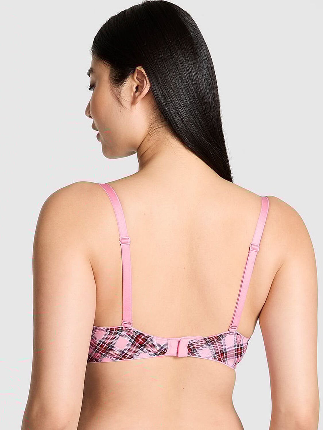 vs Pink Wear Everywhere Wear Everywhere Push-Up Bra Pink Lollipop Plaid Print 2 of 2 