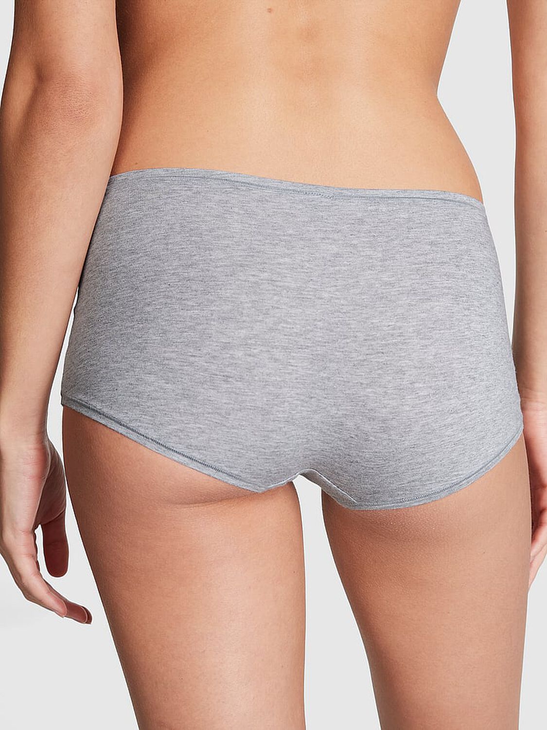 vs Pink Cotton Boyshort Panty Heather Medium Grey 2 of 4 