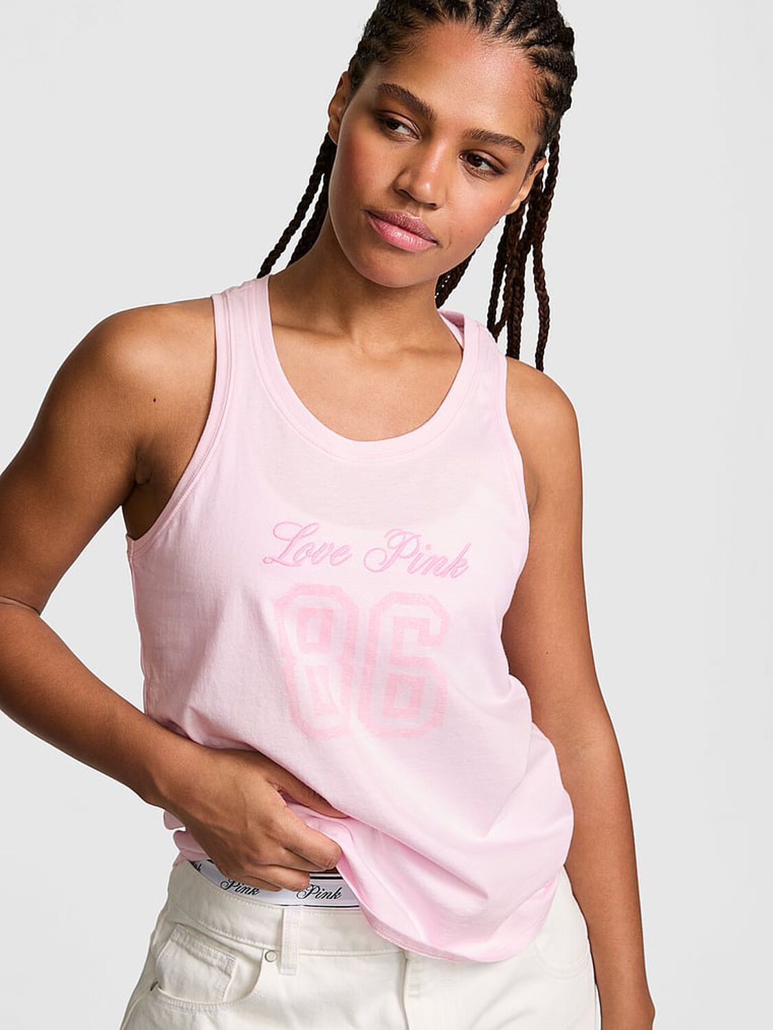 vs Pink Campus Cotton&trade; Tank Top Pink Tulip 1 of 3 