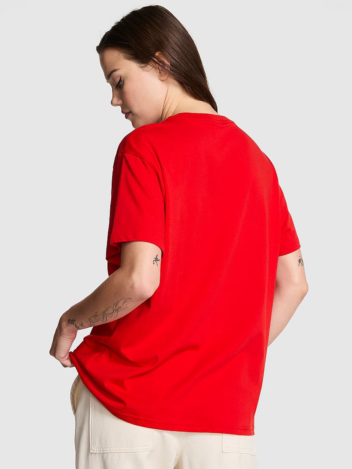 vs Pink Campus Cotton Tee Bright Vermillion Santas Fav 2 of 3 