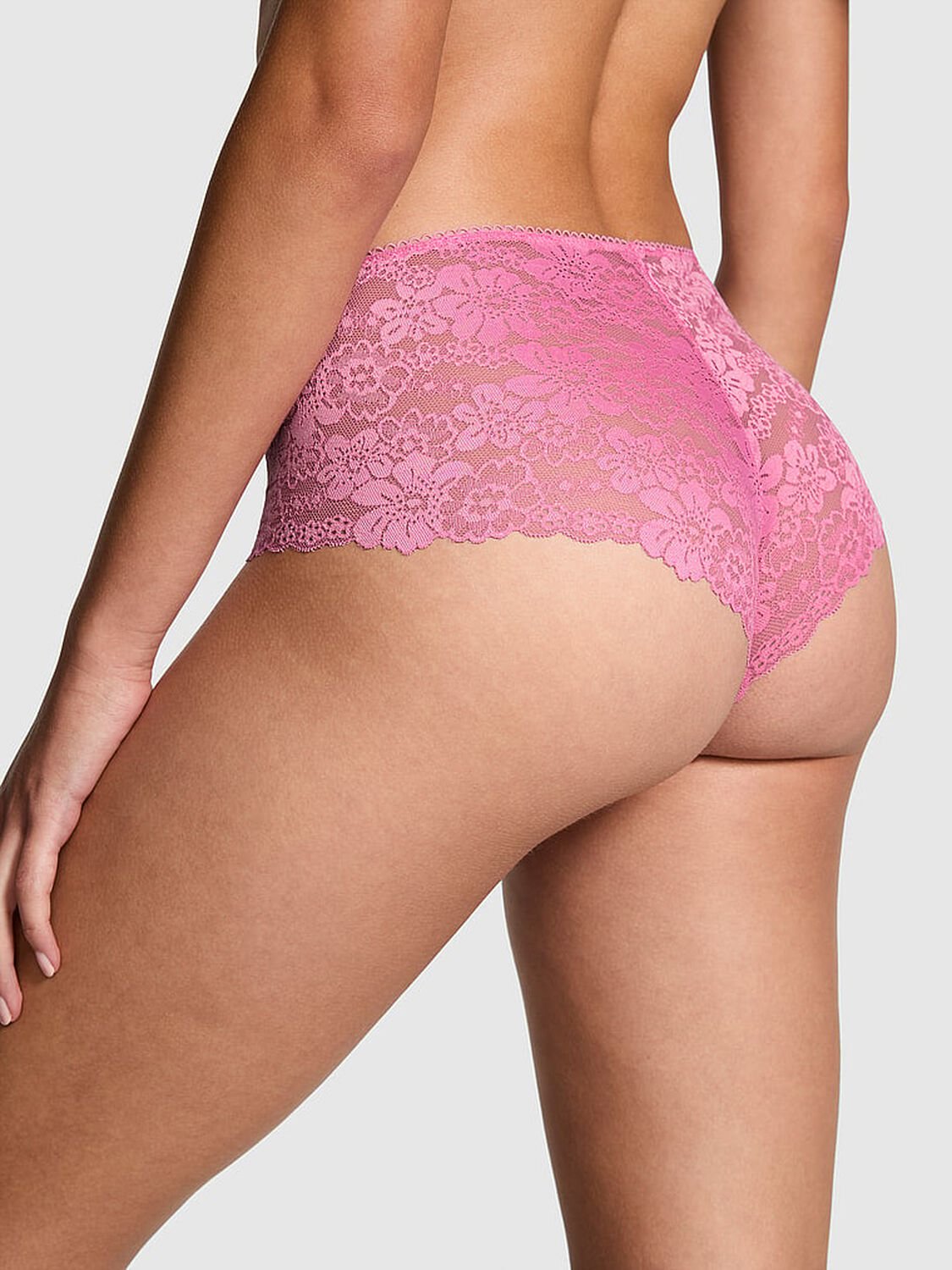 vs Pink No-Show Cheeky Panty Moonstone Pink Leopard Print 2 of 2 