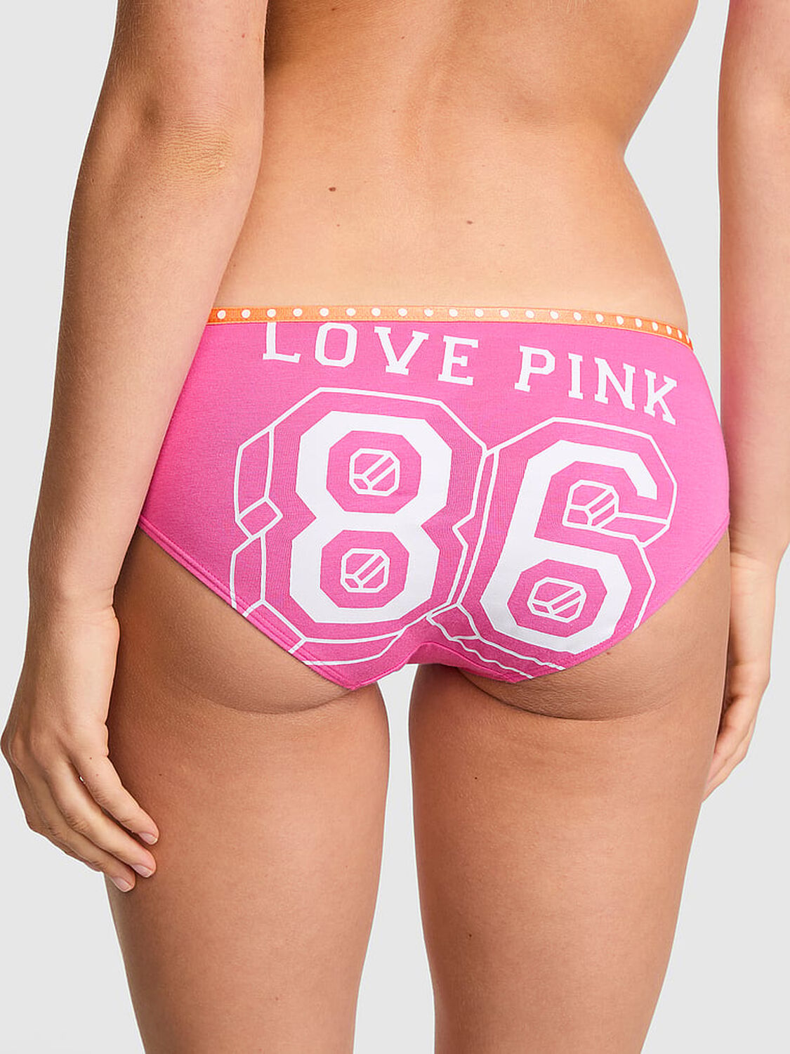 vs Pink Logo Cotton Hiphugger Panty Sizzling Strawberry 2 of 3 