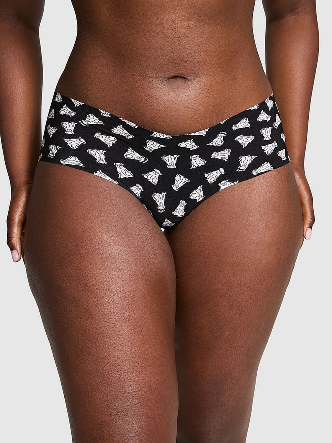 vs Pink No-Show Hiphugger Panty Ghost Print 1 of 3 
