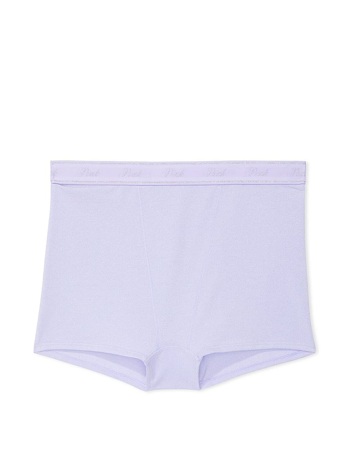 vs Pink Logo Cotton Shimmer High-Waist Boyshort Panty Purple Cloud Sparkle Knit 3 of 4 