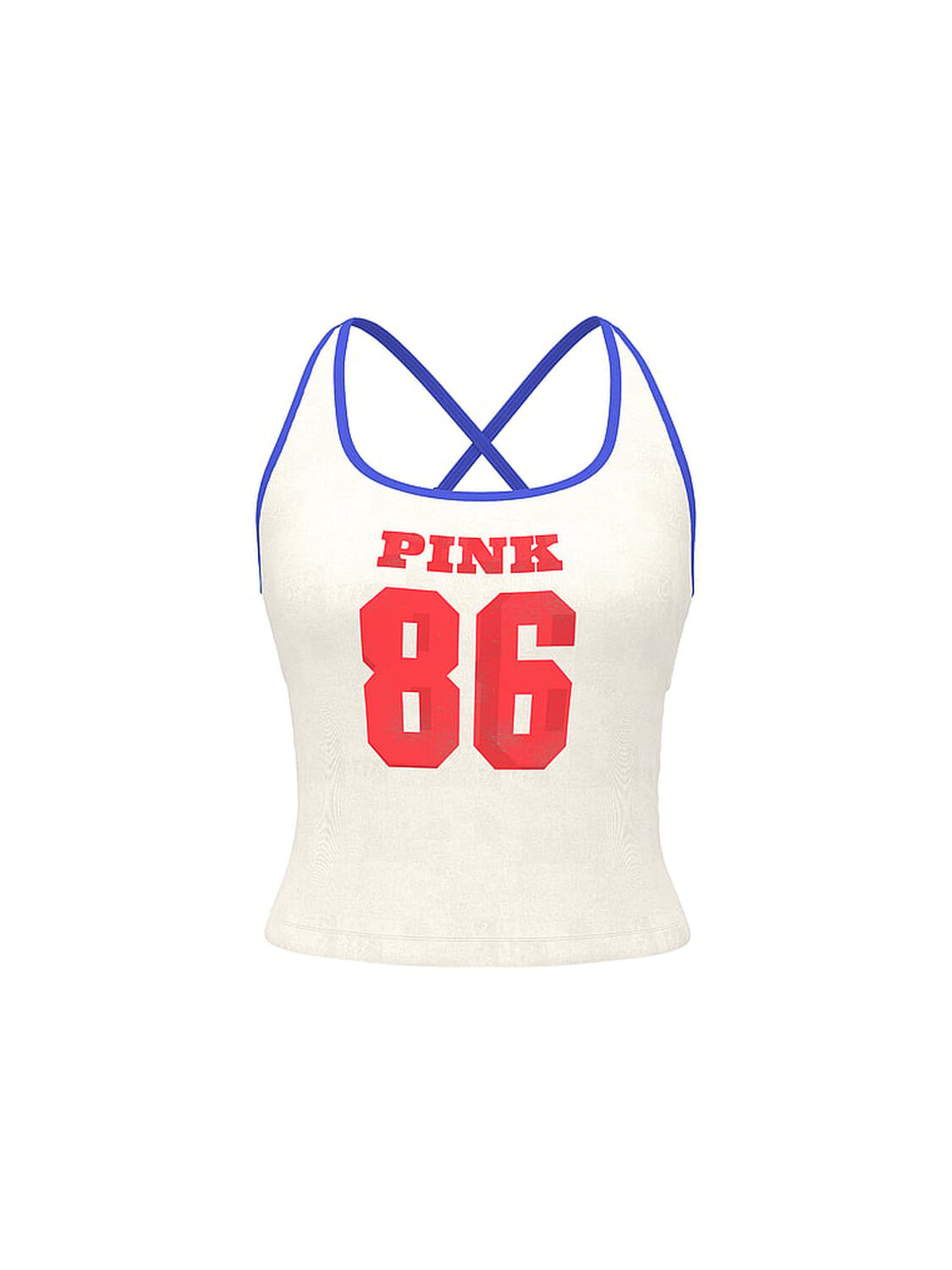 vs Pink All-Day Cotton Square-Neck Tank Top Winter White 3 of 3 