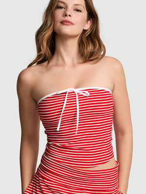 All-Day Cotton&trade; Ruched Front-Tie Tube Top