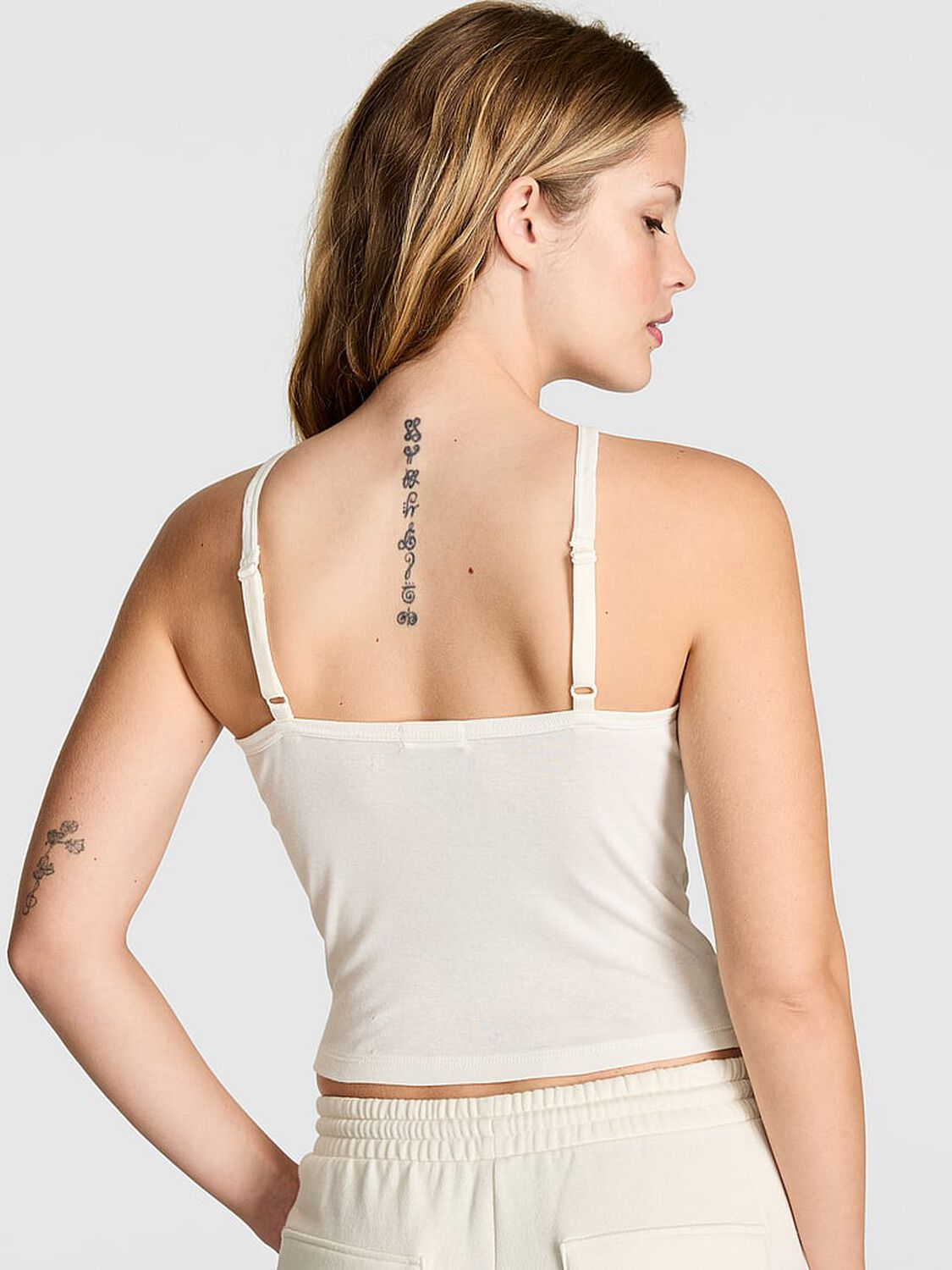 vs Pink Cotton Henley Cami Winter White 2 of 2 