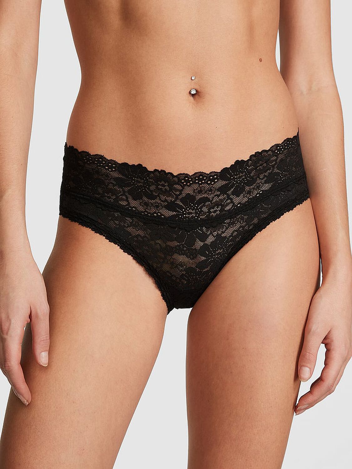vs Pink Wink Hiphugger Panty Pure Black 1 of 3 