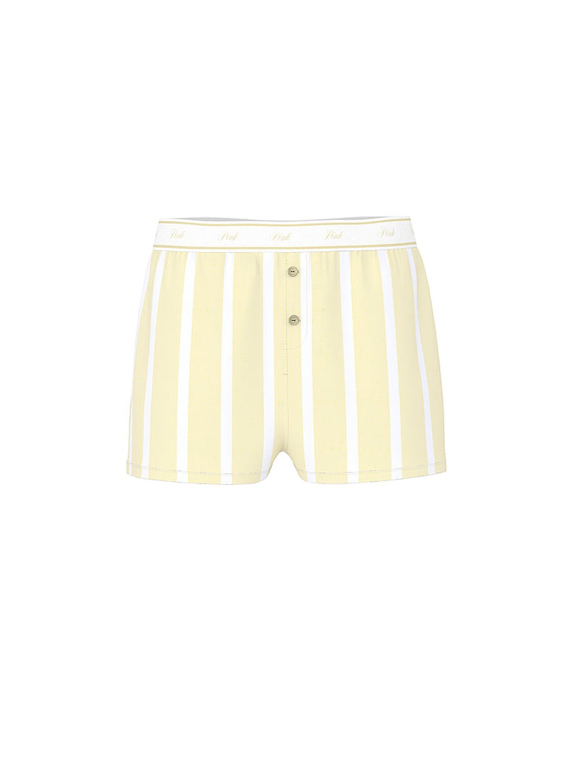 vs Pink Boxy Cotton Pajama Shorts Lemon Tree Stripes 3 of 3 