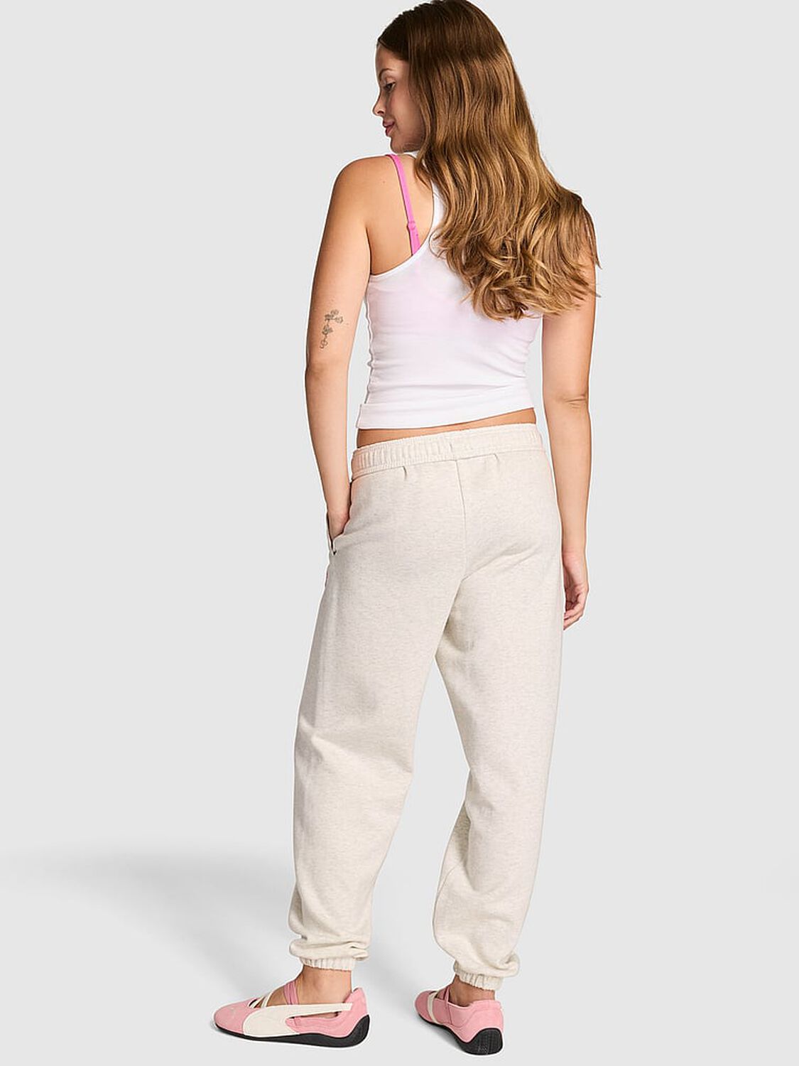 pink Pink Campus Fleece&trade;&nbsp;Sweatpants Snow Heather 2 of 3 