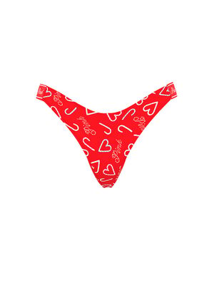 Logo Cotton Shine High-Leg Thong Panty