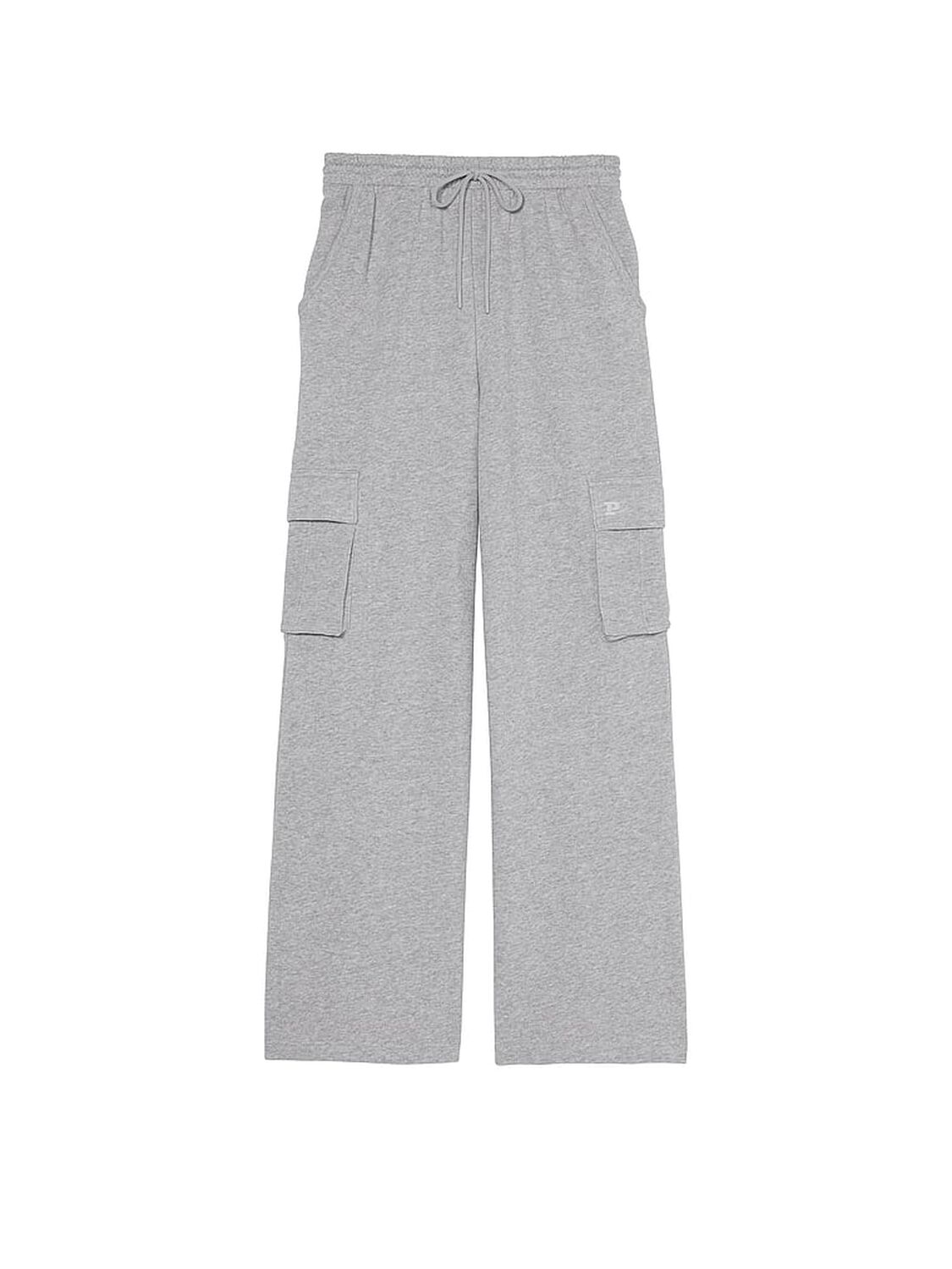 vs Pink Ivy Fleece Wide-Leg Cargo Sweatpants Medium Heather Grey 1 of 1 