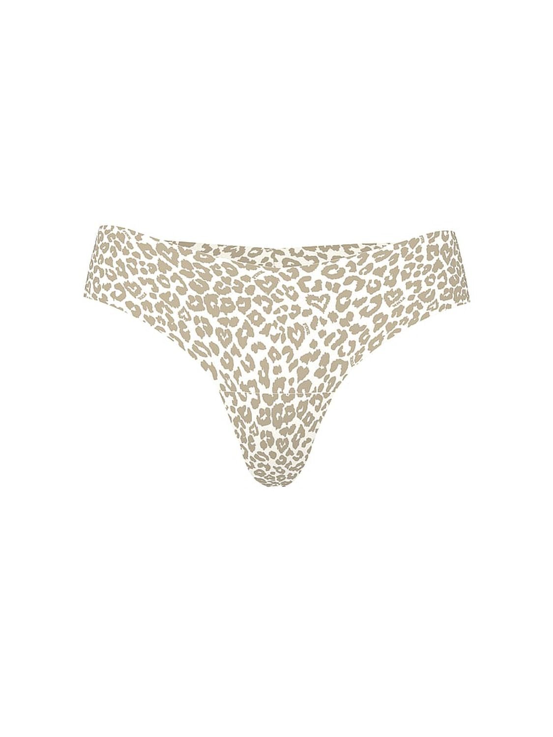 vs Pink No-Show Thong Panty White Shell Leopard Print 3 of 3 