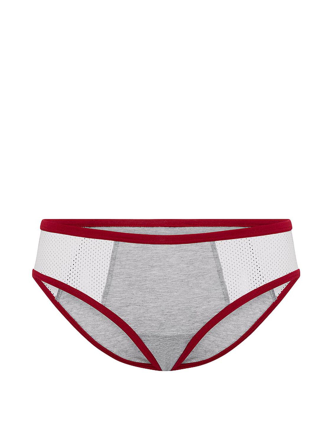 vs Pink Cotton Cheeky Panty Medium Heather Grey With Red Lacquer Trim 3 of 3 