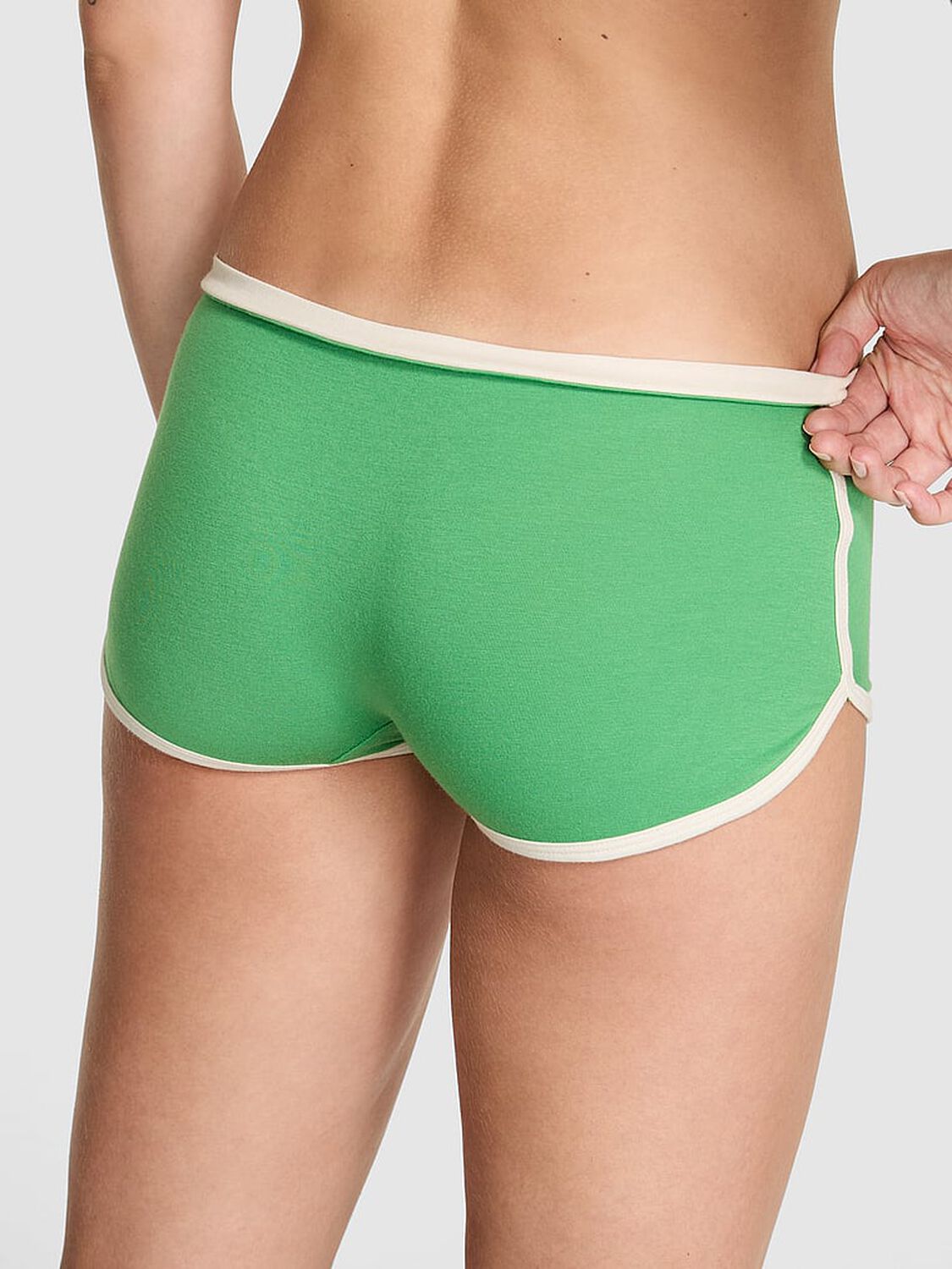 vs Pink Cotton Dorm Boyshort Panty Wild Green Pink Laurel Graphic 2 of 3 