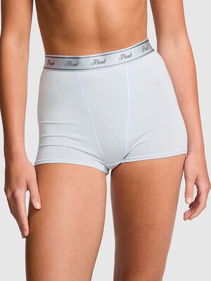 Logo Cotton High-Waist Boyshort Panty