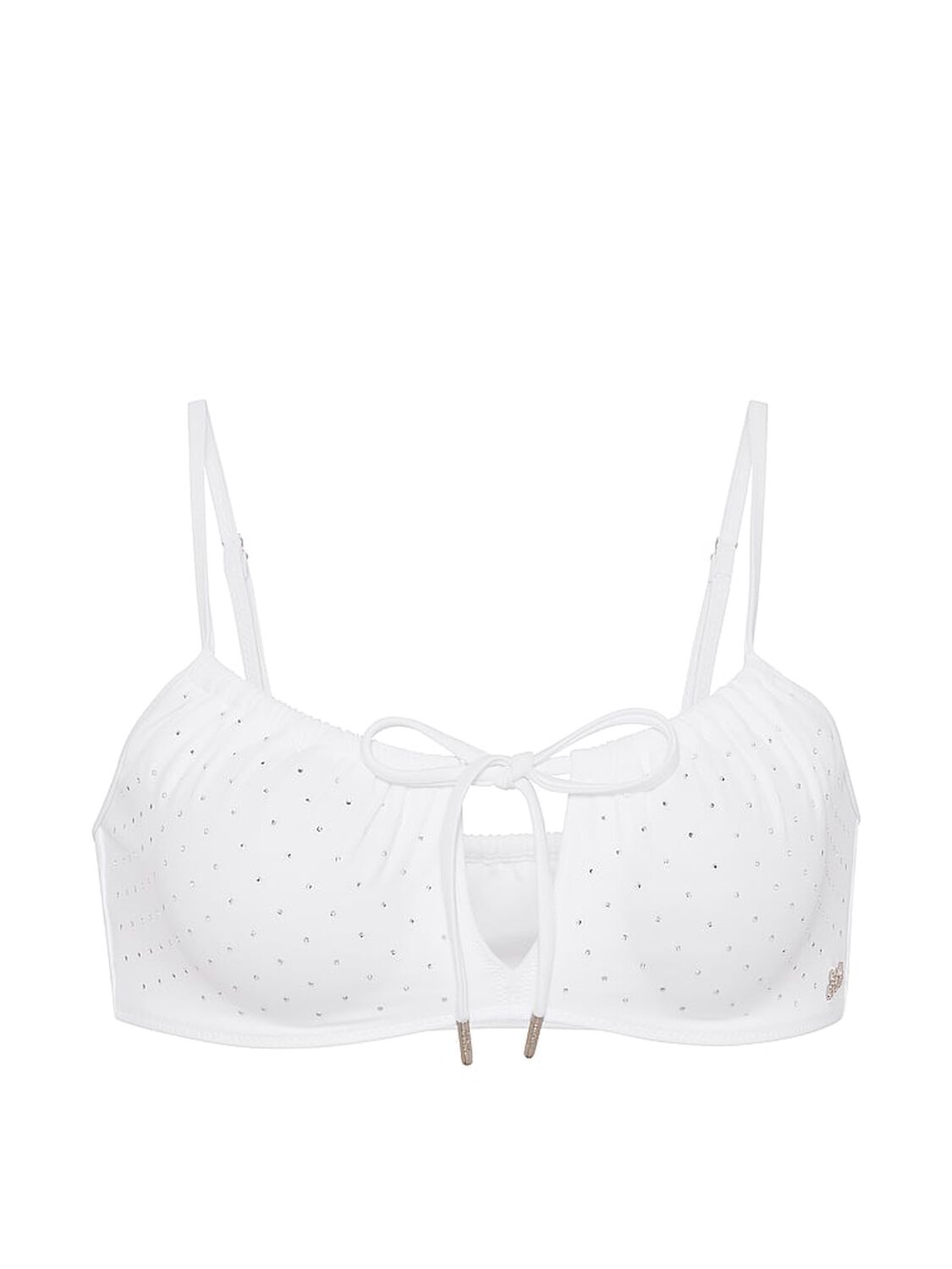 vs Swim Front-Tie Keyhole Bikini Top White 3 of 3 
