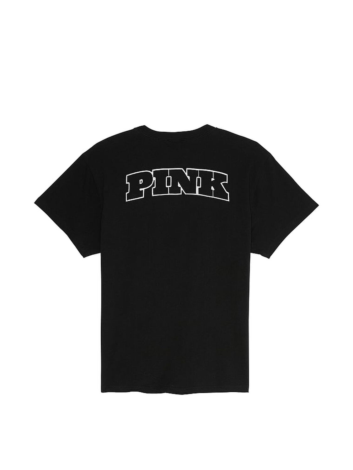 vs Pink Campus Cotton Tee Pure Black Back Graphic 4 of 4 