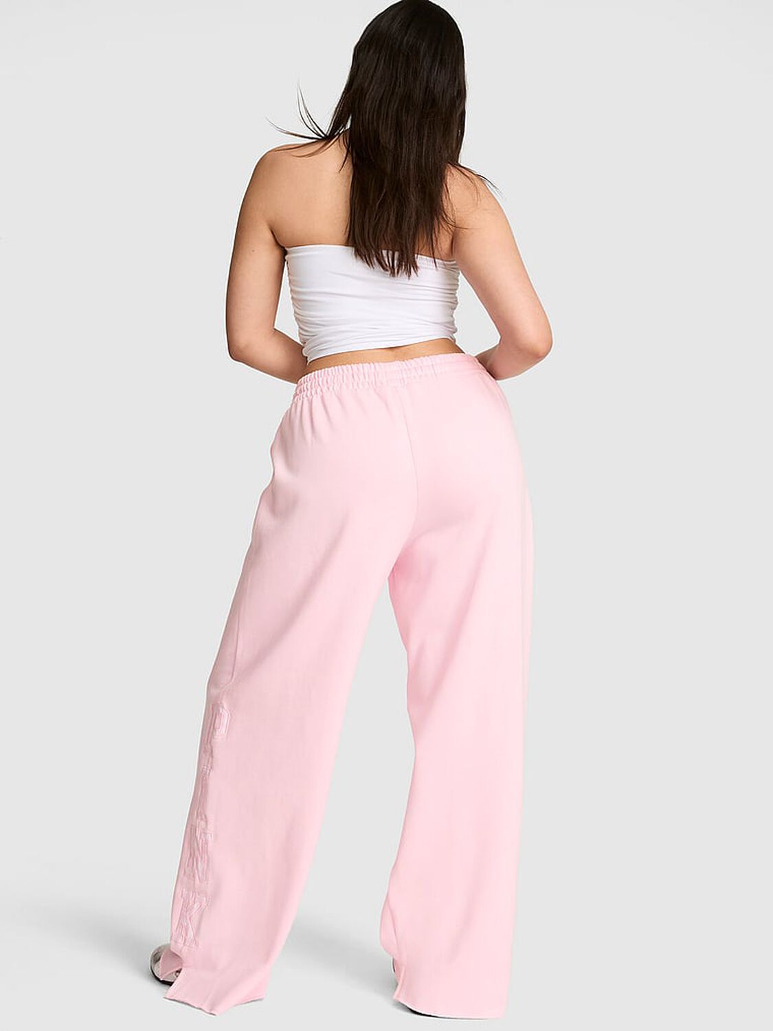 pink Pink Campus Fleece&trade; Wide-Leg Split-Hem Sweatpants Coconut Pink 2 of 3 