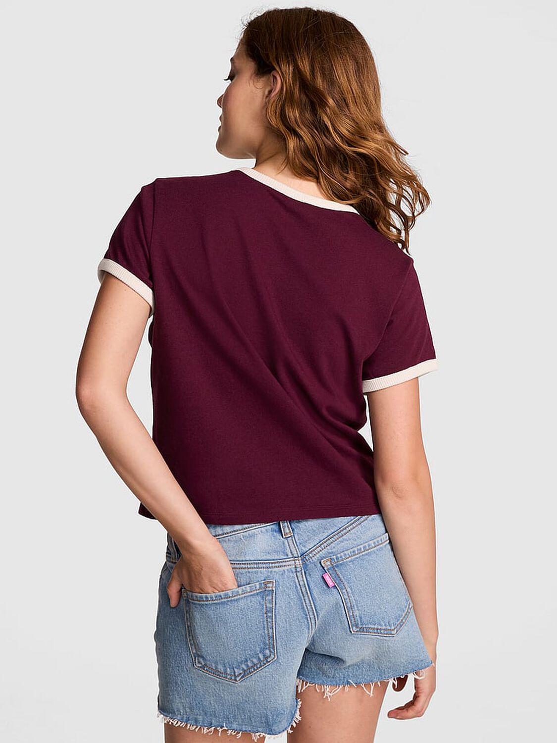 vs Pink Retro Cotton Tee Wild Rose 2 of 2 