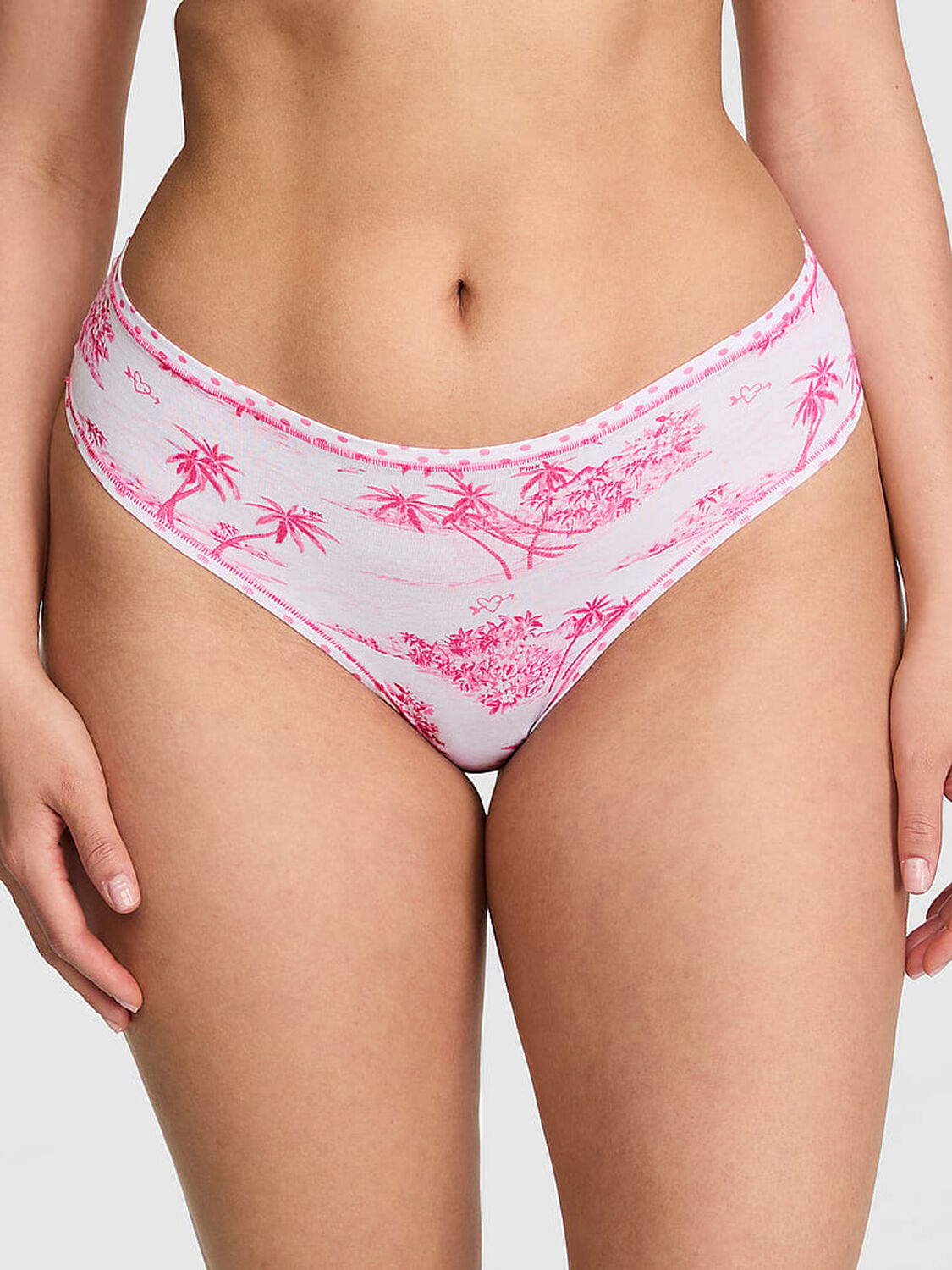 vs Pink Cotton Cheeky Panty Love Me Pink Toile Print 1 of 3 
