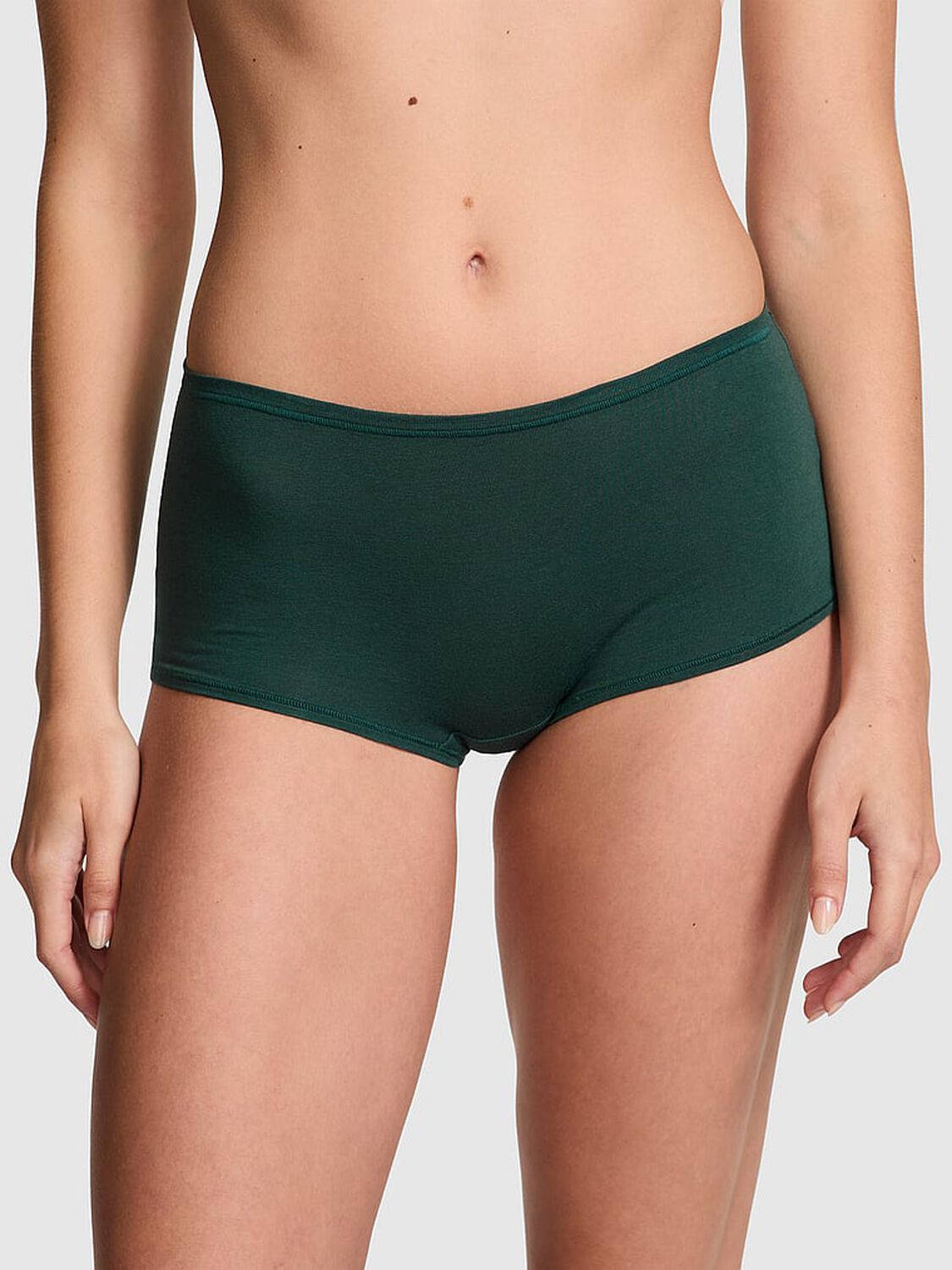 vs Pink Cotton Boyshort Panty Deep Forest Butt Hit 1 of 3 