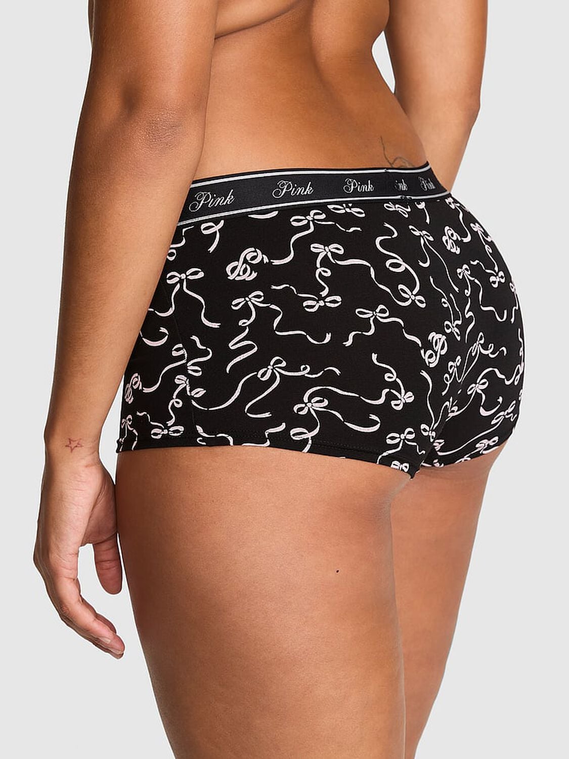 vs Pink Logo Cotton Shine Boyshort Panty 2 of 2 