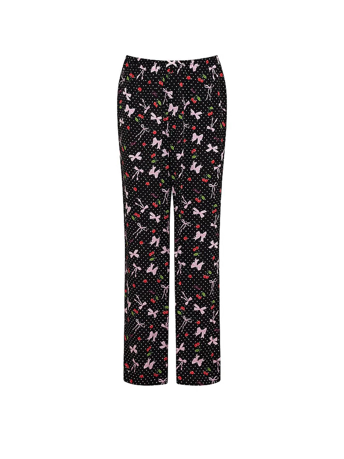 vs Pink Sweet Dreams Pajama Pants Black Dots With Cherry & Bow Print 3 of 3 