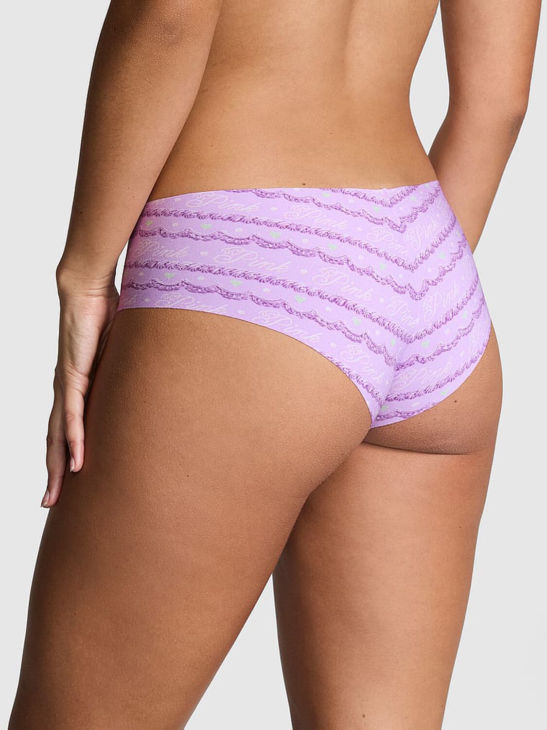 vs Pink No-Show Cheeky Panty Purple Cake Frosting Print 2 of 2 