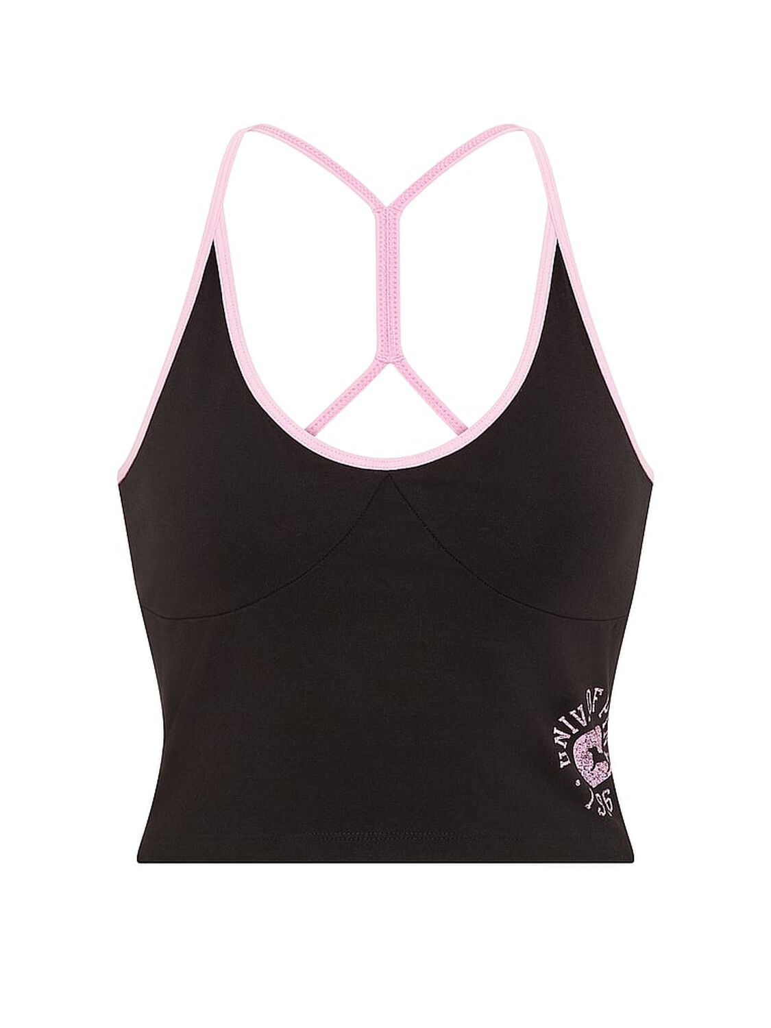 vs Pink All-Day Cotton&trade; Racerback Bra Tank Black 3 of 4 