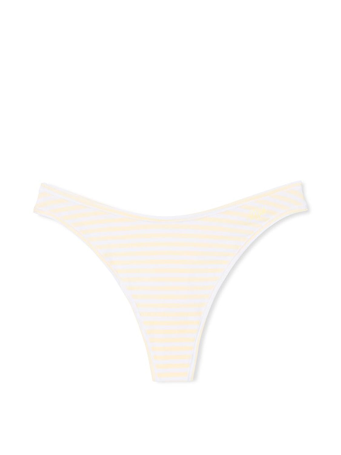 vs Pink Cotton High-Leg Thong Panty Mellow Yellow White Stripe Print 3 of 3 
