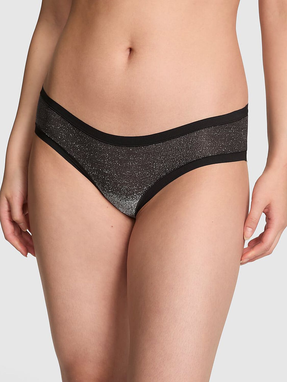 vs Pink No-Show Hiphugger Panty Black 1 of 2 