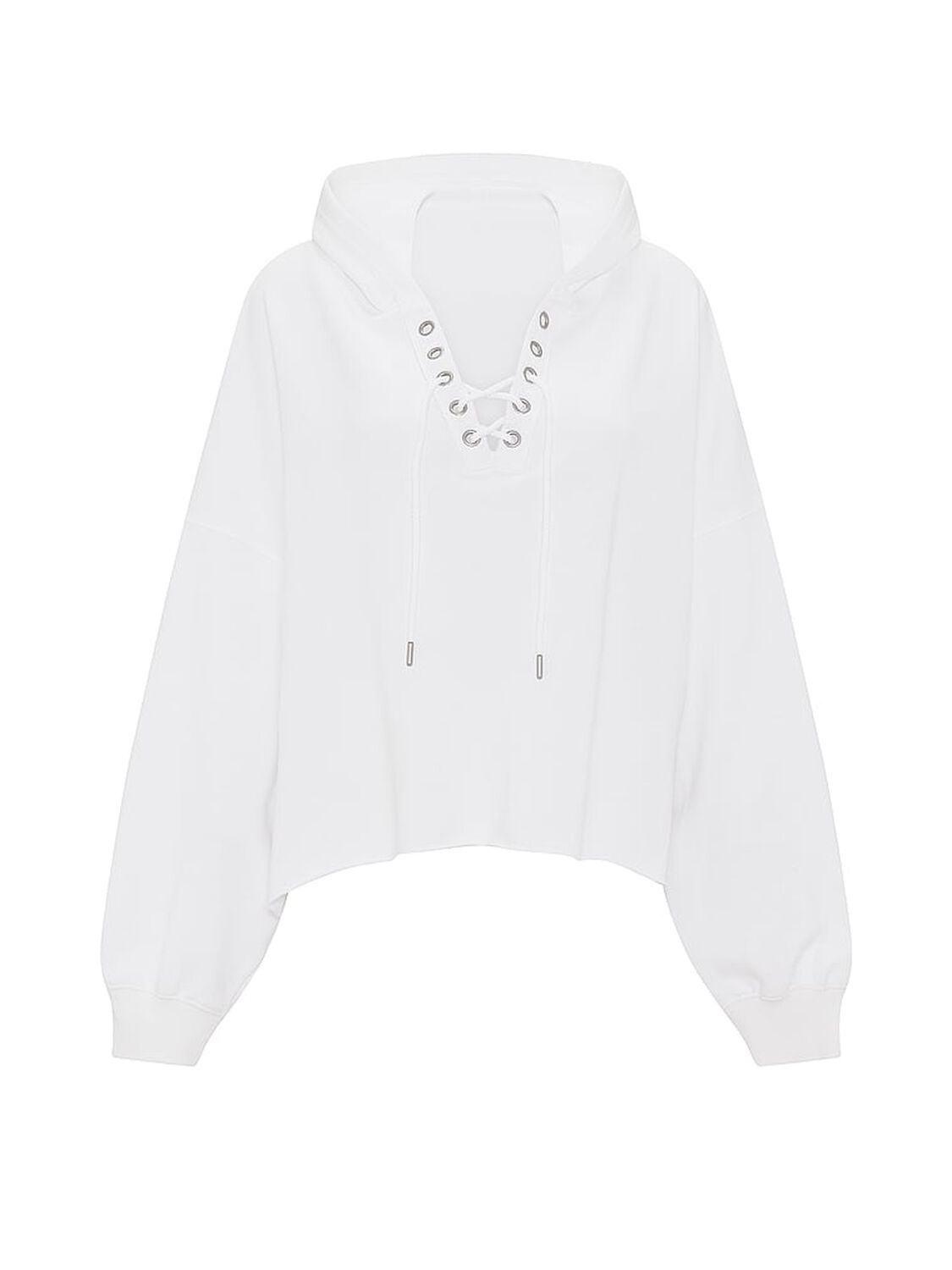 vs Pink Campus Terry&trade; Lace-Up Tunic Hoodie White 3 of 3 