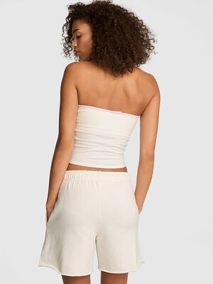 All-Day Cotton&trade; Ruched Front-Tie Tube Top