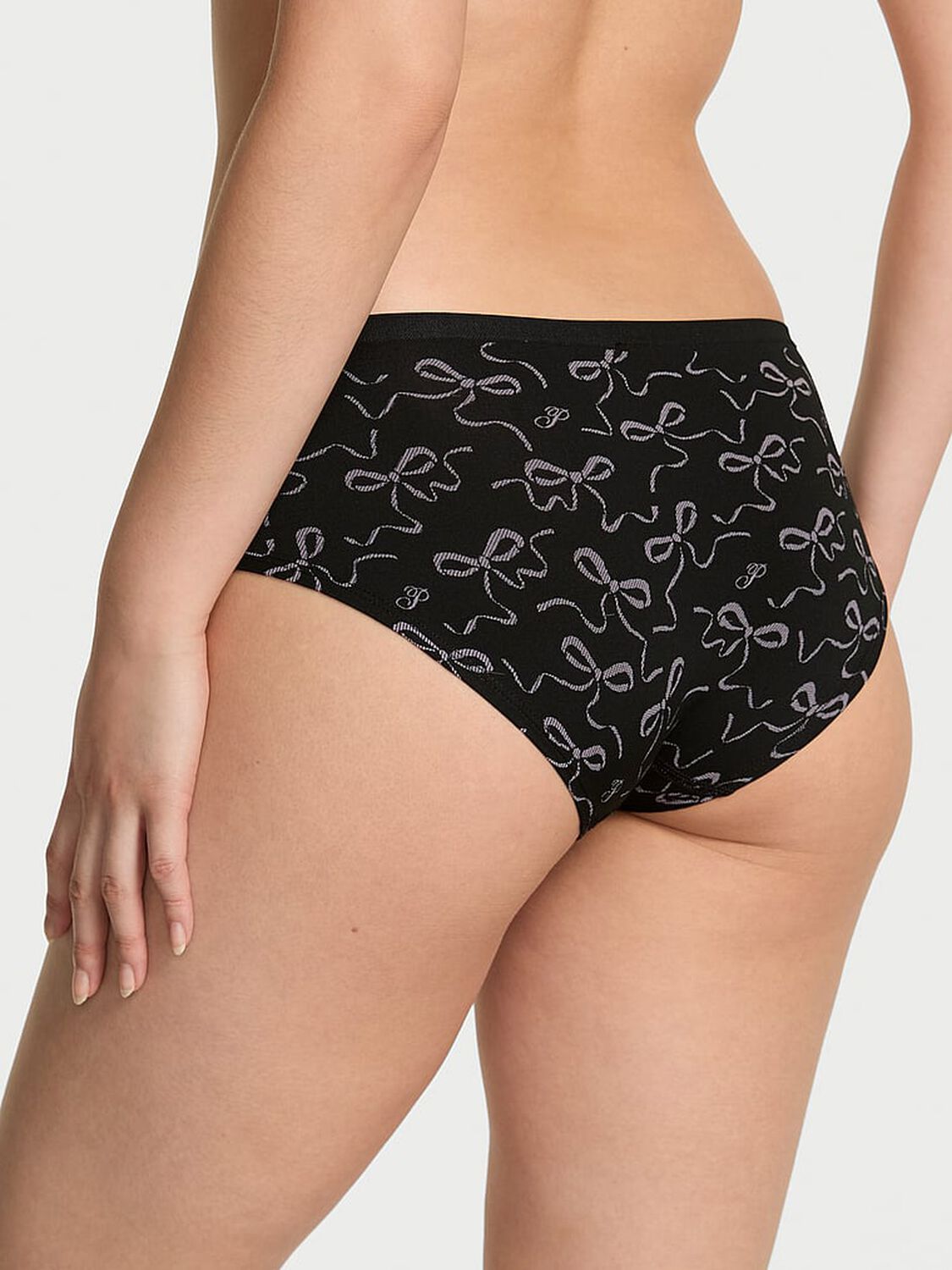 vs Pink Seamless Hiphugger Panty Black Bow Print 2 of 3 