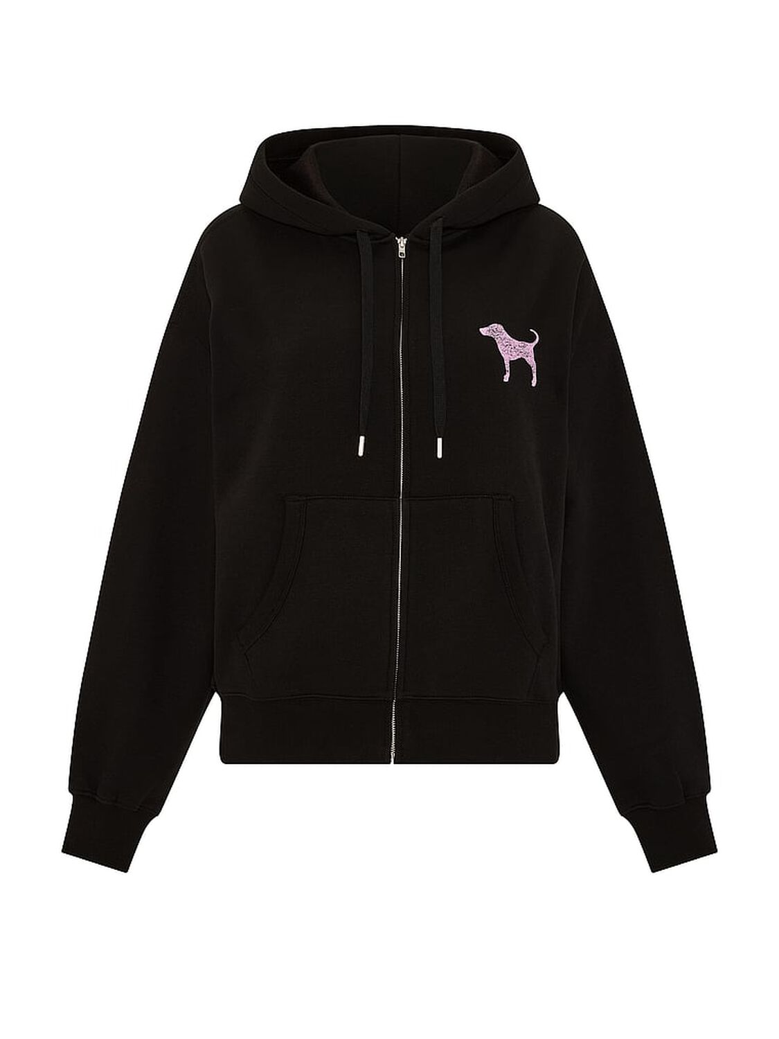 vs Pink Campus Fleece&trade; Full-Zip Hoodie Pure Black 3 of 3 