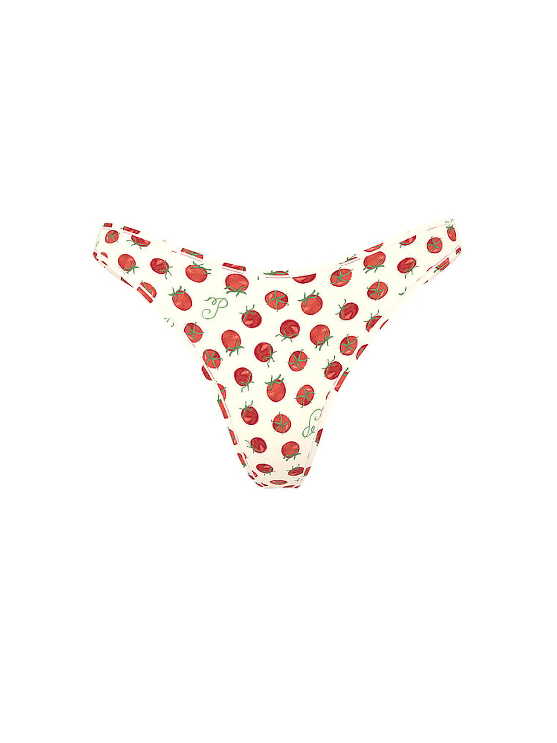 vs Pink Cotton High-Leg Thong Panty White Shell Tomato Print 3 of 3 