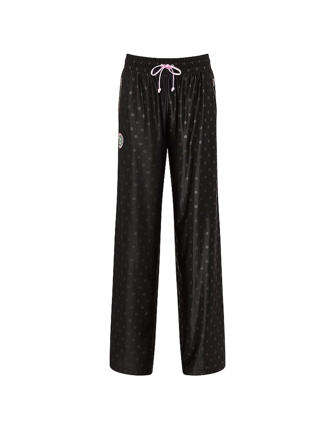 vs Pink Satin Straight-Leg Pants Pure Black 3 of 4 