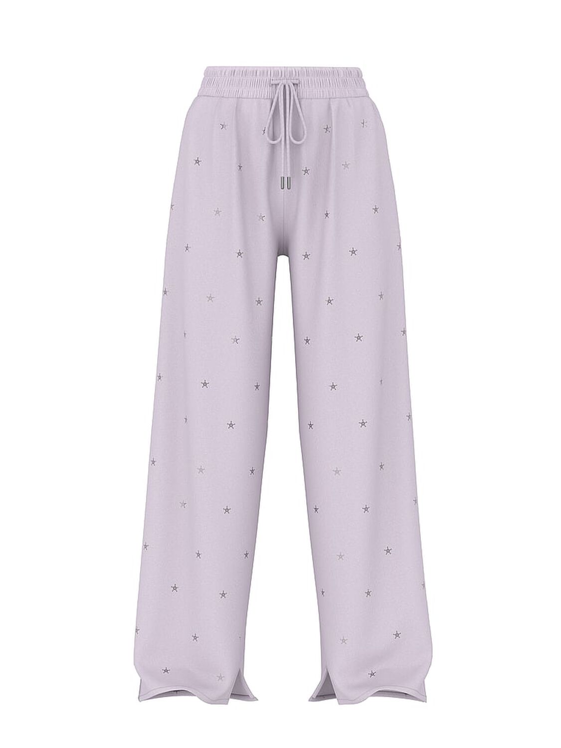 vs Pink Ivy Fleece Wide-Leg Split-Hem Sweatpants Spring Violet Ott Shine 3 of 4 