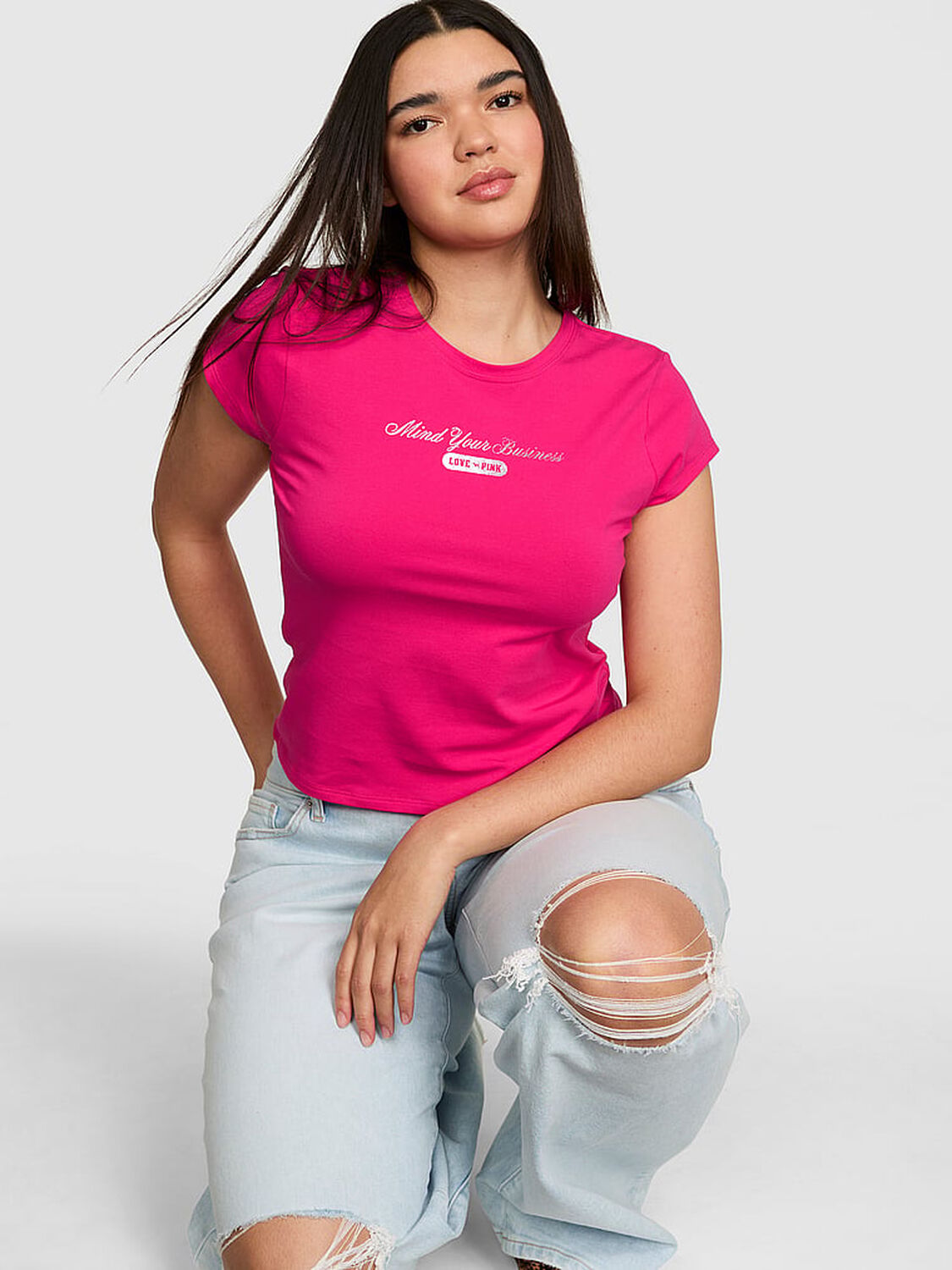 vs Pink Cotton Baby Tee Hot Stuff 1 of 3 