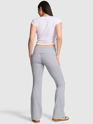 All-Day Cotton Foldover Flare Leggings
