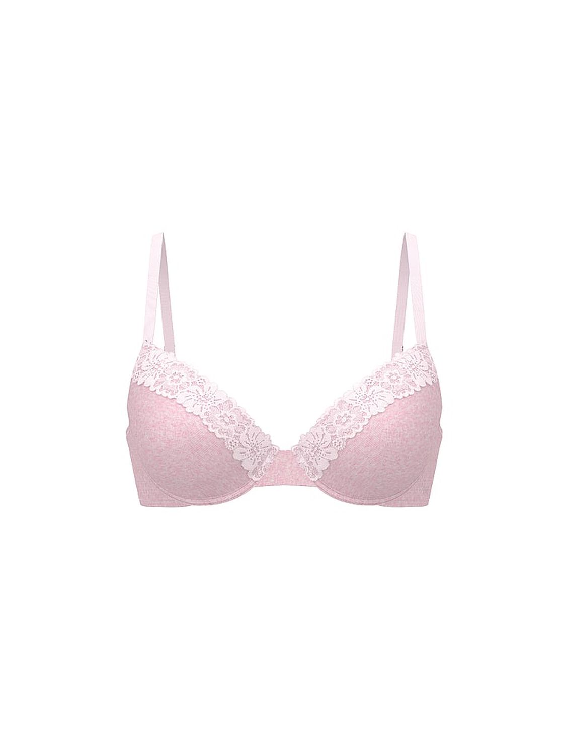 vs Pink Wear Everywhere Wear Everywhere Super Push-Up Bra Heather Pink Petal Silver 3 of 3 