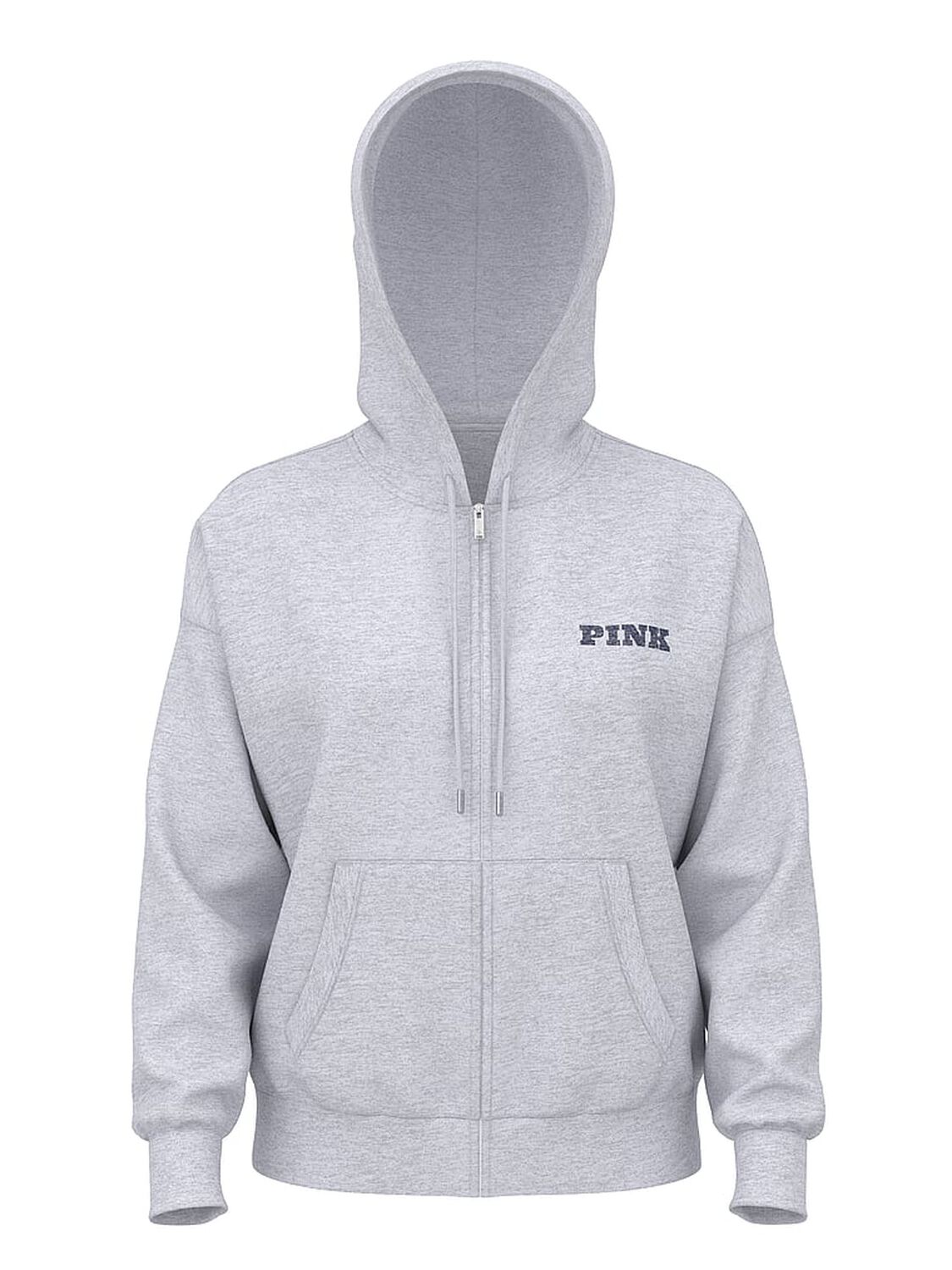 vs Pink Ivy Fleece Campus Full-Zip Hoodie Vs Medium Heather Grey 3 of 3 