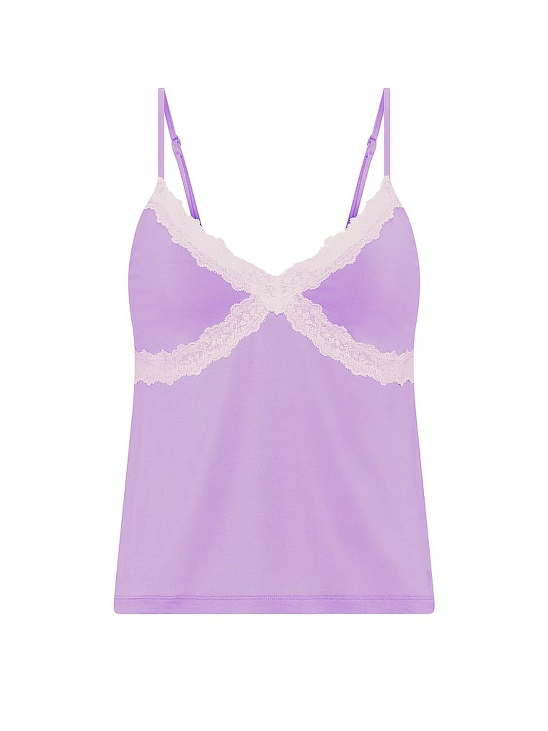 pink Pink 24/7 Lounge Modal Lace-Trim Cami Lilac Crush 3 of 3 