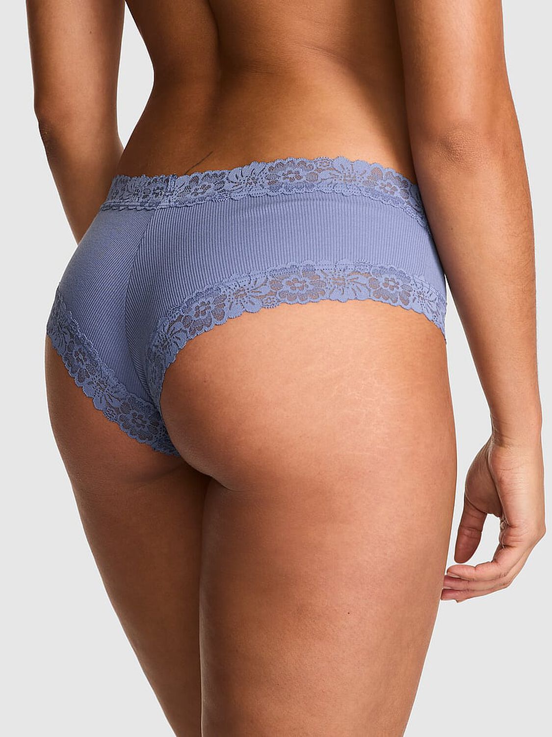 vs Pink Wink Lace-Trim Cheeky Panty Dusty Iris 2 of 3 