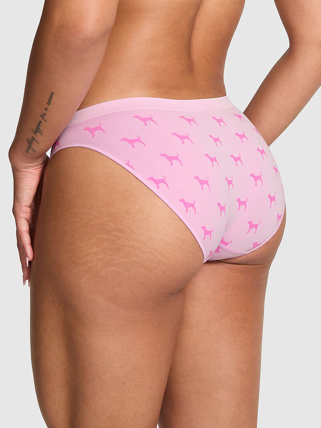 vs Pink Seamless Bikini Panty Pink Tulip Dog Print 2 of 2 