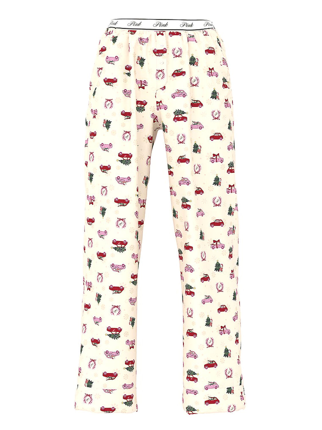 vs Pink Flannel Sleep Pants Winter White Christmas Cars 3 of 3 