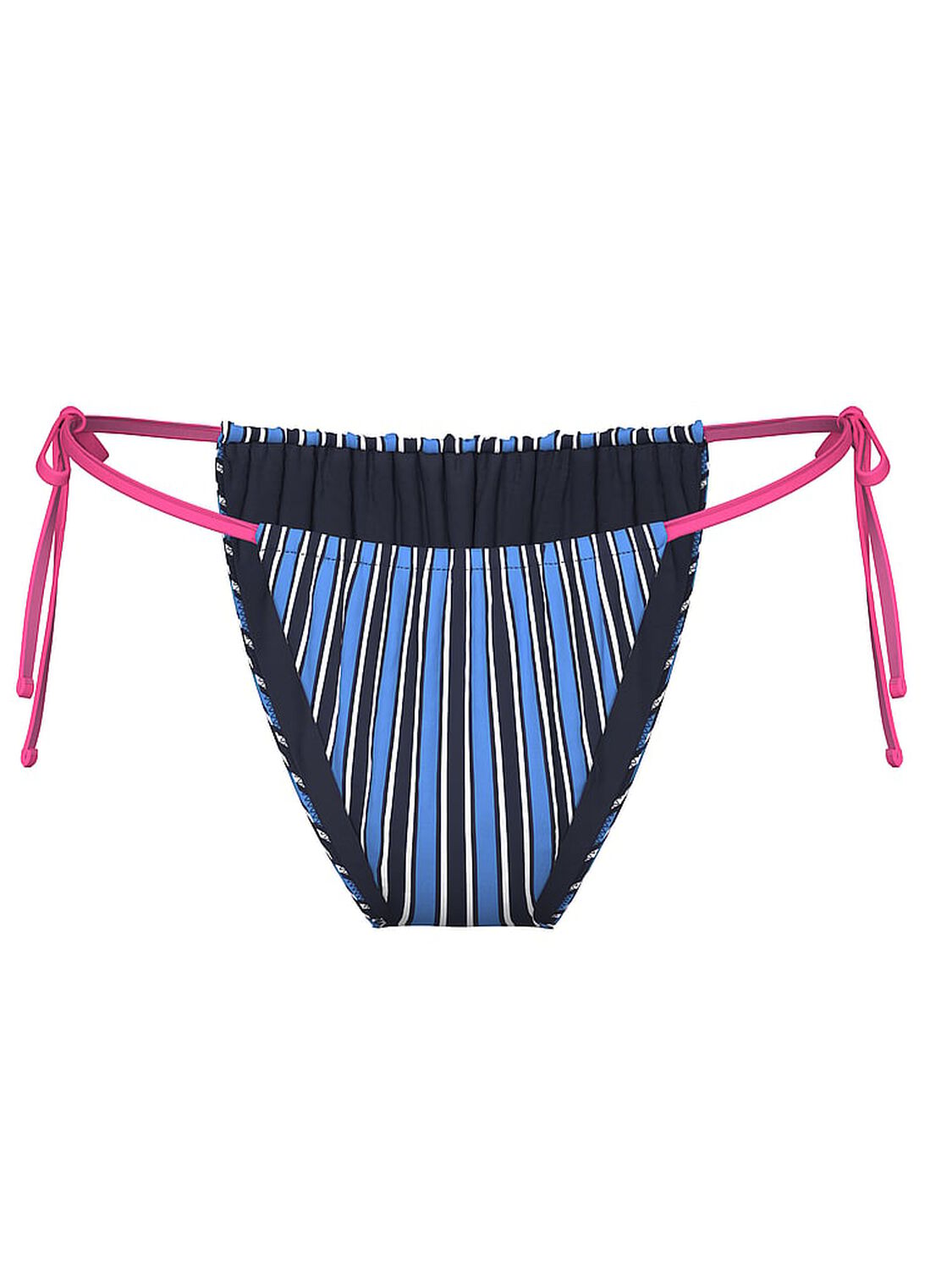 vs Pink Side-Tie Cheeky Bikini Bottom Limited Edition Blue Stripe 3 of 3 